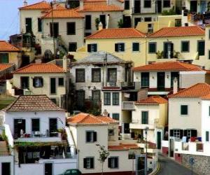 Puzzle Τυπικό σπίτια του χωριού της Câmara de Lobos - Madeira - (Πορτογαλία)